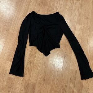 Elegant Black Long Sleeve Women's Top